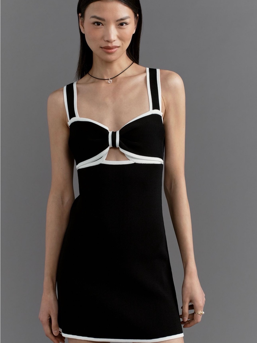 Anthropologie Black and White Mini Dress